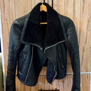 Rick Owens lamb skin shearling leather jacket